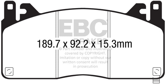 EBC 2015+ Ford Mustang GT350 Bluestuff Front Brake Pads