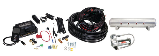Air Lift Performance 3P (3/8 Air Line 4 Gal 7-Port Raw Aluminum Tank VIAIR 444C Comp)
