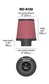 K&N Filter 3 inch Flange 6 inch Base 5 Top 6 1/2 inch Height
