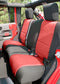 Rugged Ridge Seat Cover Kit Black/Red 07-10 Jeep Wrangler JK 4dr
