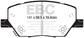 EBC 2015+ Fiat 500X 1.4L Turbo Yellowstuff Front Brake Pads