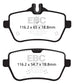 EBC 14+ Mercedes-Benz S550 4.7 Twin Turbo Redstuff Rear Brake Pads