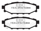 EBC 12+ Subaru BRZ 2.0 (solid rear rotors) Redstuff Rear Brake Pads