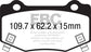 EBC 16+ Cadillac ATS-V 3.6 Twin Turbo Yellowstuff Rear Brake Pads