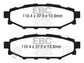 EBC 12+ Subaru BRZ 2.0 (solid rear rotors) Redstuff Rear Brake Pads