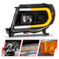 ANZO 05-11 Toyota Tacoma Projector Headlights w/Light Bar Switchback Black Housing